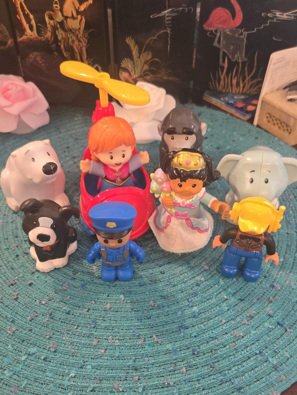 Multicolor Kids Playset – Pilot, Princess & Animal Figures